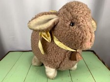 Eden Toys Vintage Large Standing Plush Fleece Lamb Sheep with Bell