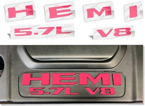 2019-2024 Ram HEMI 5.7L V8 Engine Cover Overlay Decal Stickers - Picture 47 of 73