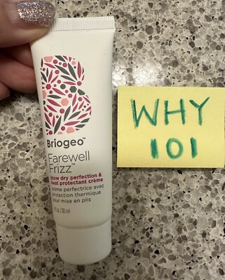 BRIOGEO FAREWELL FRIZZ Blow Dry Perfection & Heat Protection Crème 1oz/30mL SEAL