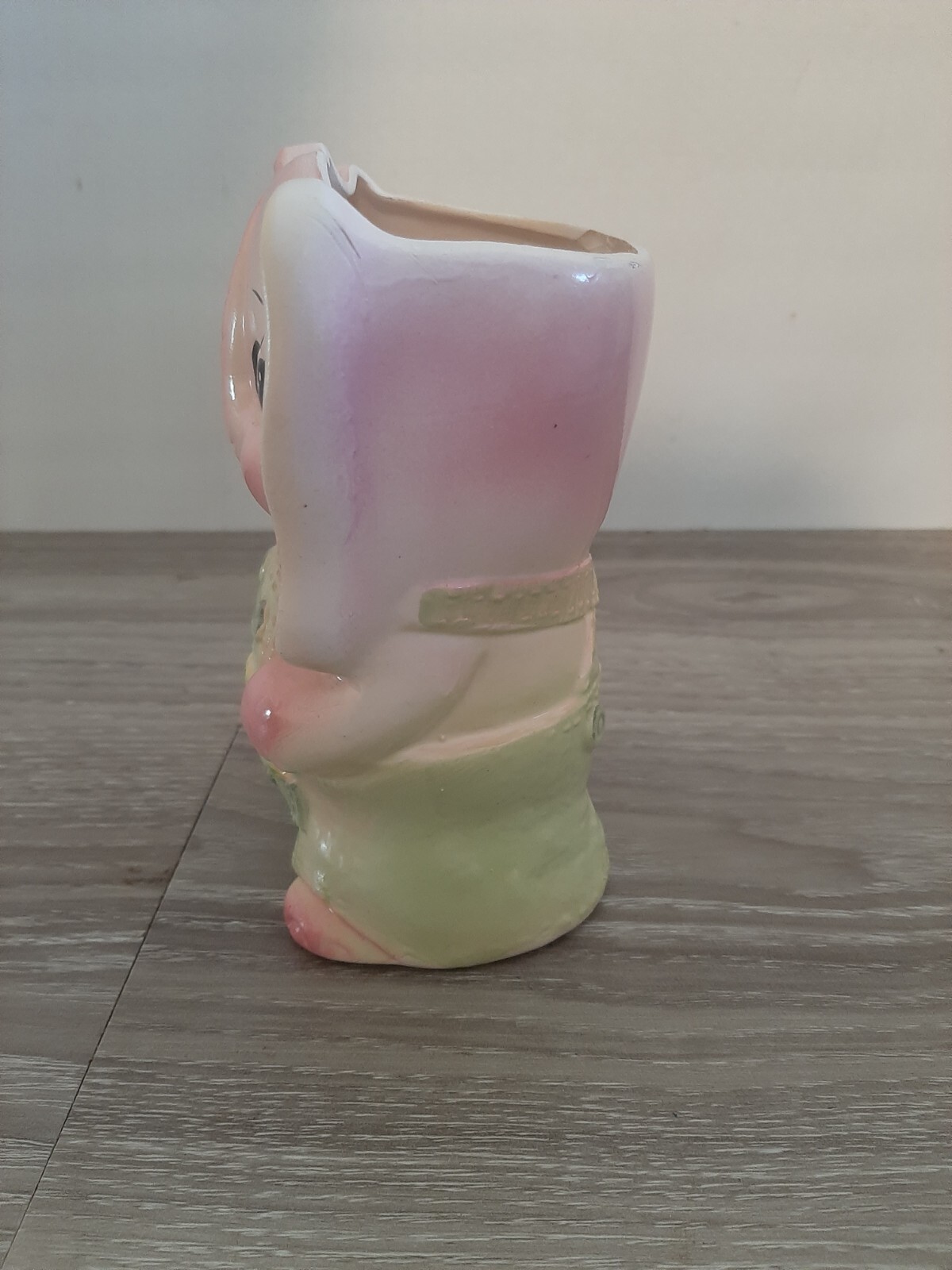 Vtg. Reubens Orig.Pink ElephantBib Overalls/mouseceramic planter