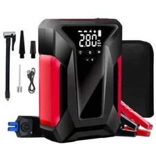 Car Jump Starter, 4000A Peak 29800mAh Car Jumper Box with Air Compressor 12V USB