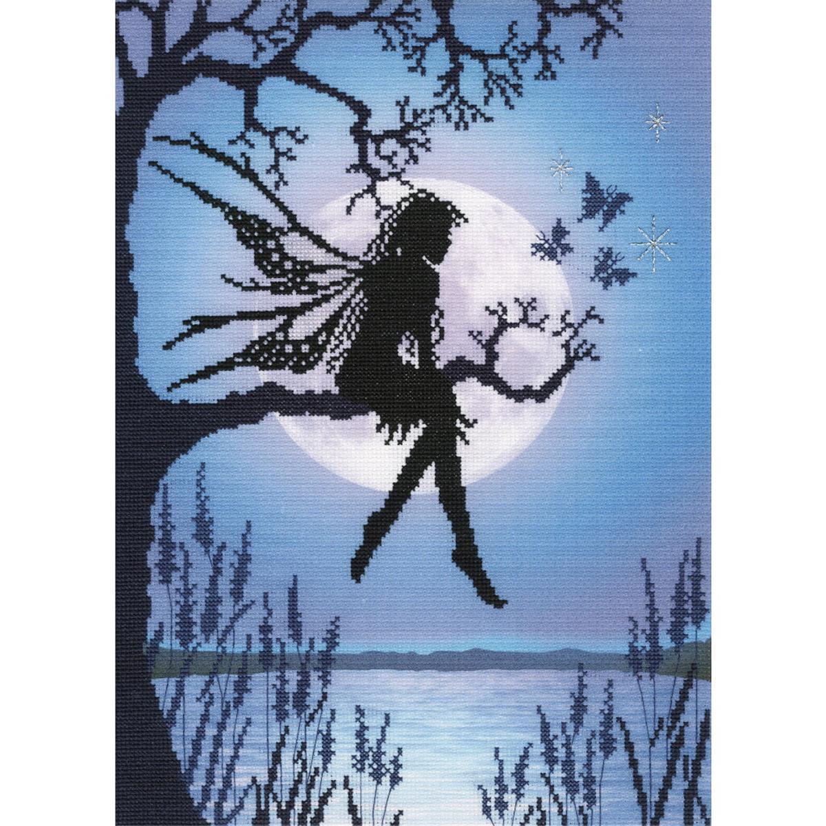 Bothy Threads Kreuzstich-Set 'Mond' – 26x36 Cm, Inkl. Bedruckter Aida, Garn Und Nadel