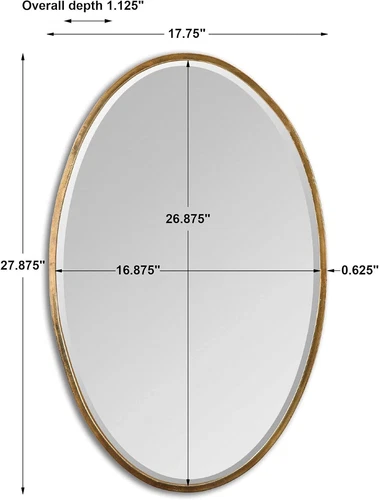 Herleva 27.88" Elegant Oval Mirror for Stylish Home Décor - Picture 3 of 6