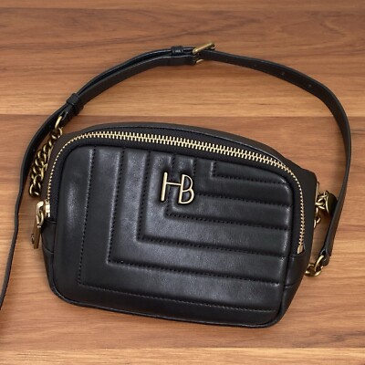 HENRI BENDEL 712 Belt Bag Black Quilted Leather Waist Belt Bag