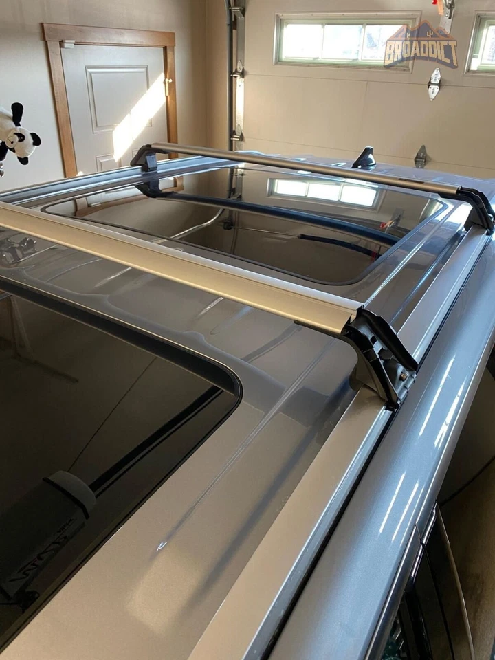 2Pc Fit for Audi Q7 2009-2015 Lockable Roof Rail Rack Carrier Cross Bar Crossbar - Image 4 of 4