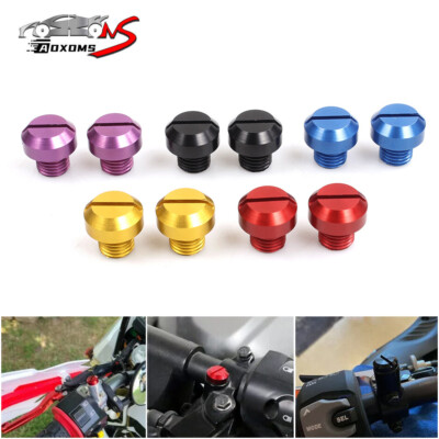 2pcs Universal Aluminum M10X1.25 Motorcycle Mirror Hole Plug Screw Cap Bolt