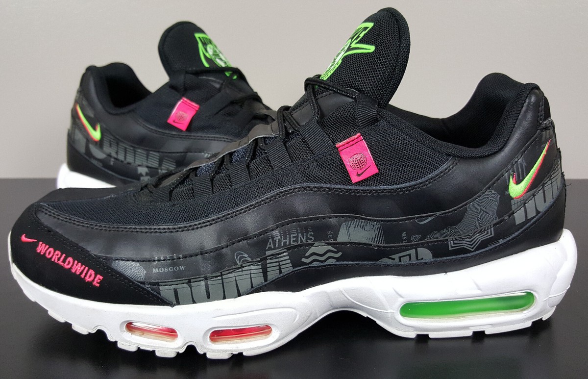 NIKE AIR MAX 95 WW WORLDWIDE BLACK WHITE RUNNING SHOES RARE CQ9743