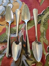 SET OF 4 "ENJOY GRAPEFRUIT" SERRATED 5 3/4" STAINLESS STEEL SPOONS