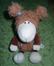 NICI Schaf Jolly Yoga braun mit Zöpfen super süß ca 26 cm NEU + Etikett