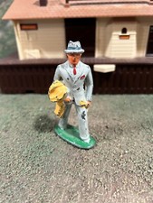 Vintage Barclay Lead Toy Figure 611 Business Man Tan Suit Train Passenger