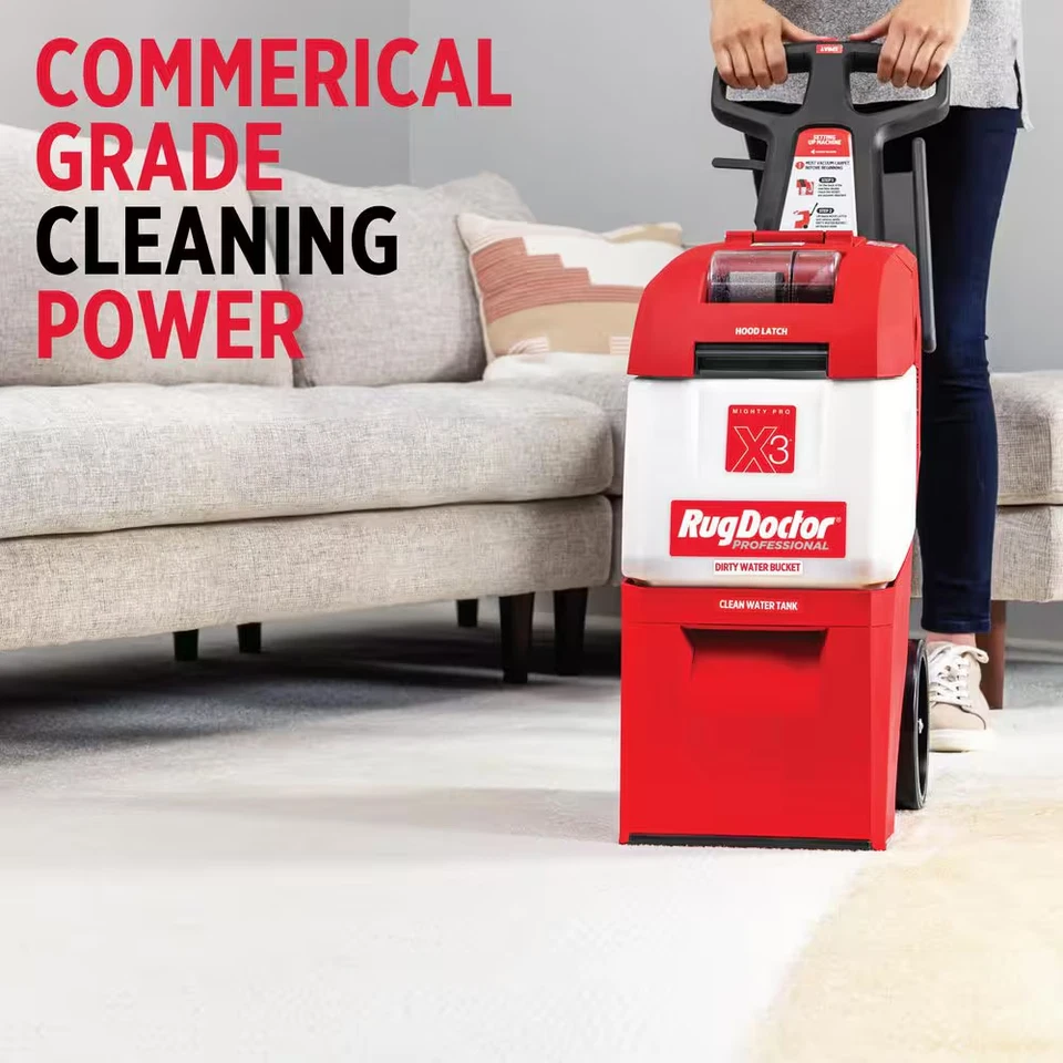 Mighty Pro X3 Commercial Upright Carpet Cleaner with Large Red Pro Pack - Image 3 of 4