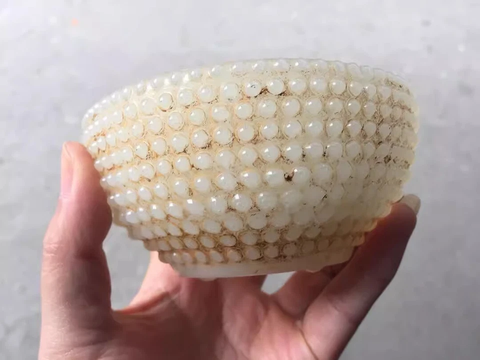 Antiguo cuenco blanco esmaltado, antiguo chino Foto 2 de 3