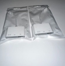 2 Pack 4 in 1 Micro SD/SD Card Reader for iPhone iPad Adapter with Charging Port