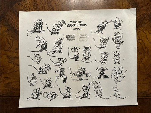 Original Disney Set Of 3 Dumbo Timothy Mouse Ringmaster Model Sheet 1941 - Picture 3 of 4