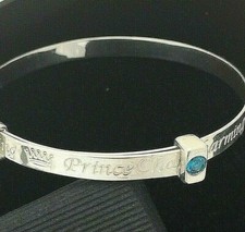 Silver 925 Baby Boy Bangle Bracelet Baptism Newborn Baby Shower Birthday Gift