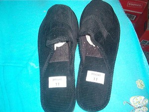 mens black corduroy slippers