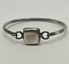Vintage Solid .925 Sterling Silver Bangle Bracelet Mexico Child Size 5-1/4"