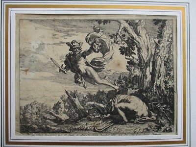 Gérard de Lairesse ( 1640  - 1711 )  MERKUR TÖTET ARGUS Radierung um 1700