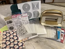 Anna Griffin Gold CUTTLEBUG MACHINE BUNDLE Plates Dies Embossing Folders Stamps