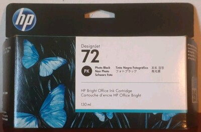 HP 72 Photo Black (PK) Ink Cartridge, Factory Sealed C9370A Singapore July 2023