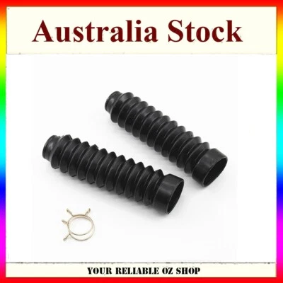 2x Fork Boots Gaiter Rubber Cover For Honda Yamaha KTM Suzuki GS125 KAWASAKI - image 1 of 4