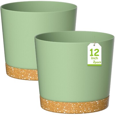 plastic plant pot indoor outdoor modern decorative 30 cm Drainage hole saucer