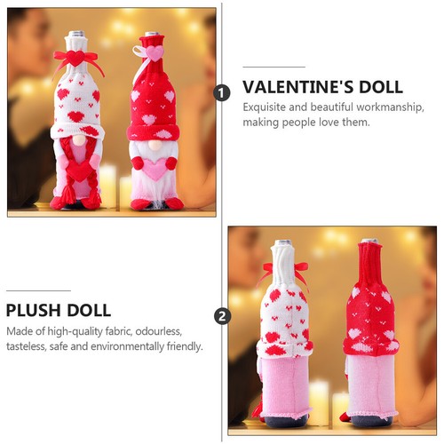 2 Pcs Valentines Tag Wein Flasche Decor Gnome Wein Flasche Topper - Bild 9 von 17