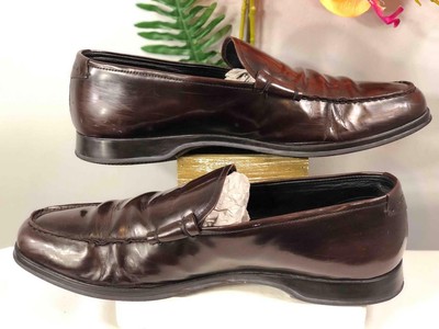 PRADA Dark Brown Smooth Leather Slip On Men display picture 1