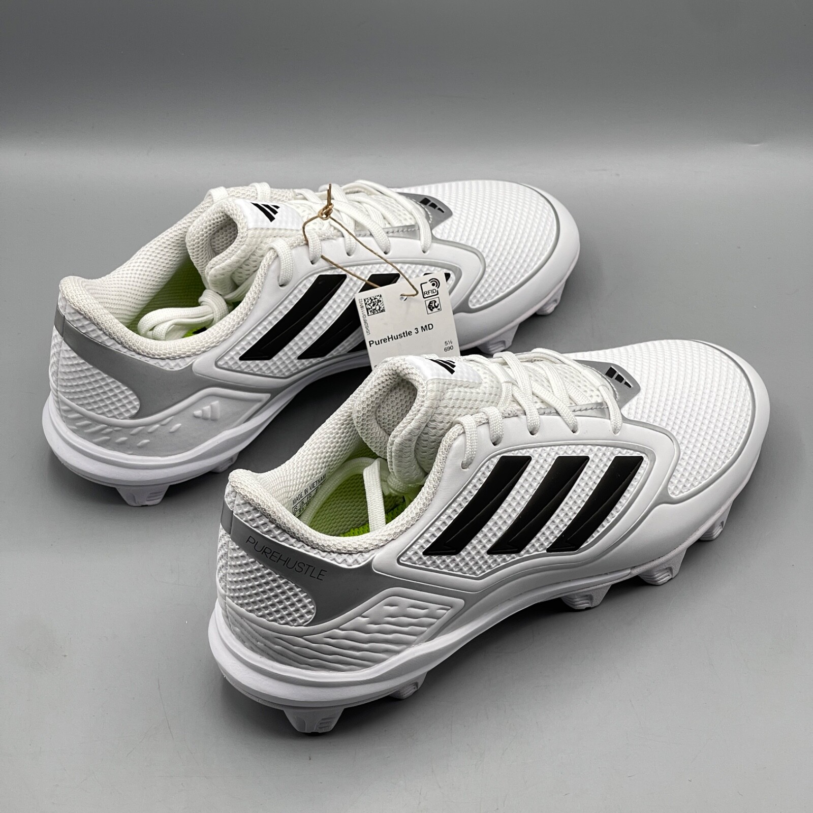 Adidas Baseball Cleats Women’s 9.5 White PureHustle 3 MD Softball Molded IG7139