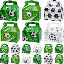 24 PCS Soccer Party Treat Bags, Soccer Theme Birthday Boxes for Sports Theme Bir