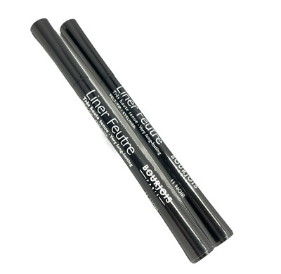 Bourjois Paris Liner Feutre Very Long Lasting Eyeliner (II Noir) 0.02oz LOT OF 2