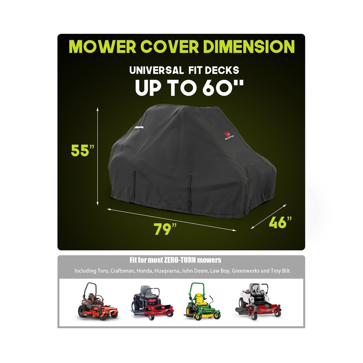 Rosefray Zero Turn Mower Cover,Waterproof 420D Marine Grade Fabric
