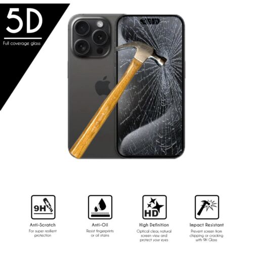 Protector Cristal Vidrio Templado completo 5D Apple iPhone 15 Pro Max (5G) 6.7" - Imagen 1 de 1