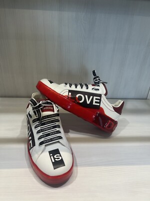 100% Authentic DOLCE GABBANA 'LOVE IS' Portfofino Sneakers Women's