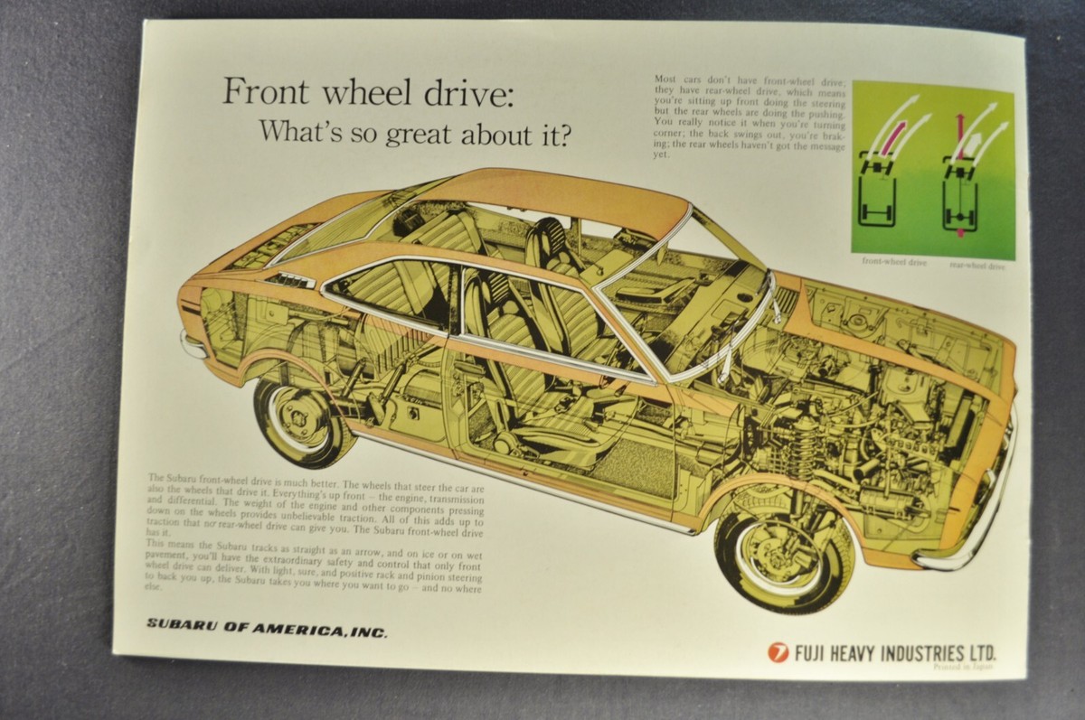 1972 Subaru Catalog Brochure GL Coupe DL Sedan Wagon Excellent