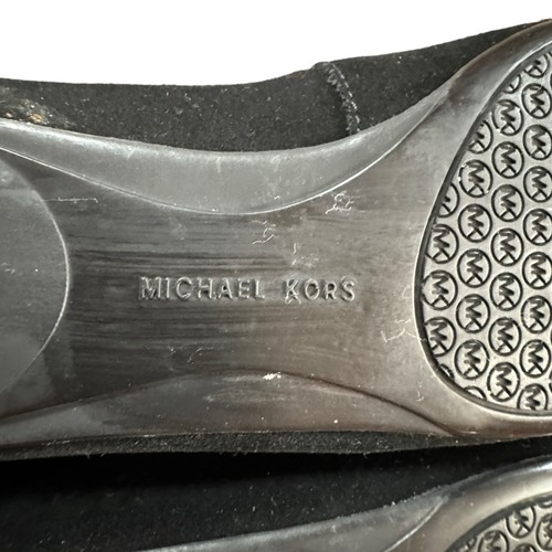 Michael Michael Kors Size 6 Black Suede “Rory Moc’ Loafers w Gold Buckles - Picture 12 of 12
