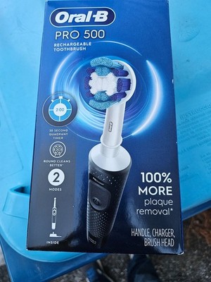 Oral B Pro 500 Rechargeable Toothbrush Type 3757 - New In Box - Black