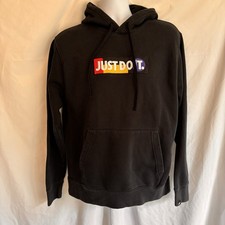 Nike Just Do It Fleece Pullover Hoodie Mens Size L Classic Sweatshirt Active