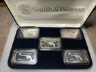 Smith & Wesson Pistol Silver 5 Bar Set 1 oz .999 Fine Silver Bars in Orig Box🔥