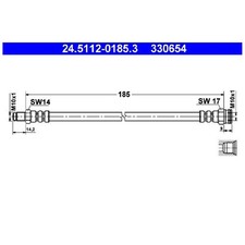 2x Bremsschlauch hinten für Fiat Panda 141 Stilo 192 | 24576030