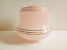Vintage 1950s Pink & Gold Glass Light Shade / Lamp Shade