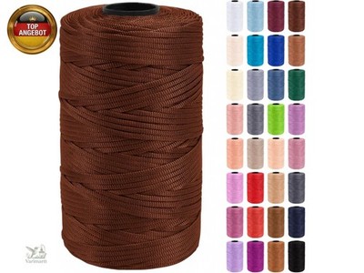 Uiopa Makramee Garn 3mm x 200m Polypropylen Flache Macrame Cord Makramee Band