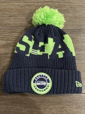 New Era Seattle Seahawks Sport Cuff Knit Beanie Hat Cap - Navy. Youth