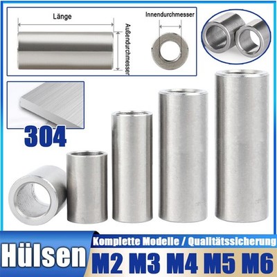Distanzhülsen Edelstahl M2 M3 M4 M5 M6 Abstandhalter Distanzbuchsen Metallhülsen