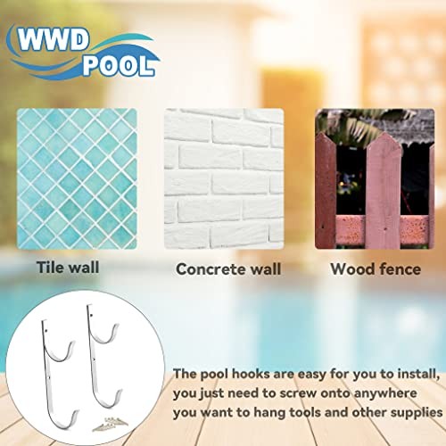  Swimming Pool Aluminum Pole Hanger Set, Blue, 1-Pack (2 Hooks), 11079A-Silver