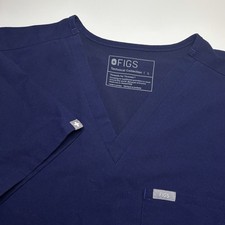 Figs Scrub Top Catarina One Pocket Scrub Shirt Women's Large - Navy Blue
