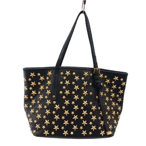 JIMMY CHOO Sasha Tote Bag Handbag Studs Star Leather Black /AN ●D ■OH Women's