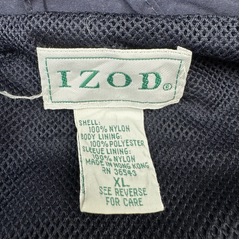 Vintage Izod Sport Windbreaker Jacket Colorblock Mens XL Spellout Logo Golf - Image 4 of 4