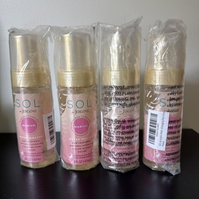 Lot of 4 SOL by Jergens Sunless Tanning Water Mousse MEDIUM 5oz Ea - Read Detail