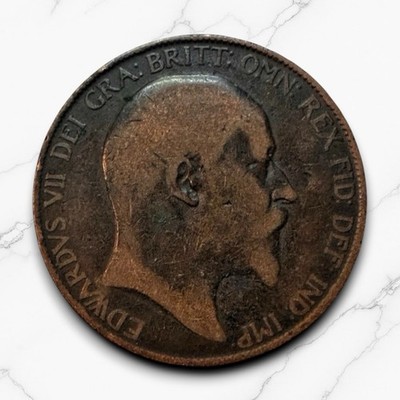 1907   Great Britain Penny Edward VII, Free Shipping!